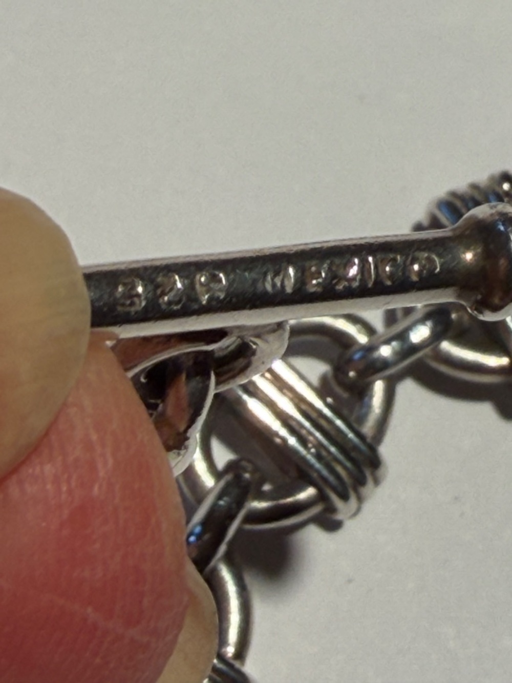 “Sterling Silver Link Bracelet Toggle Clasp Heavy 925” - Picture 4 of 7
